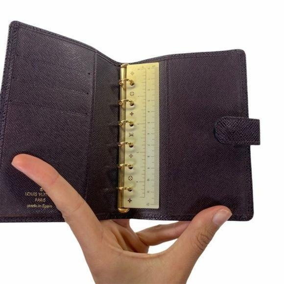 Authentic Louis Vuitton Wallet Agenda Diary Cover Taiga LV Vintage - Picture 8 of 11